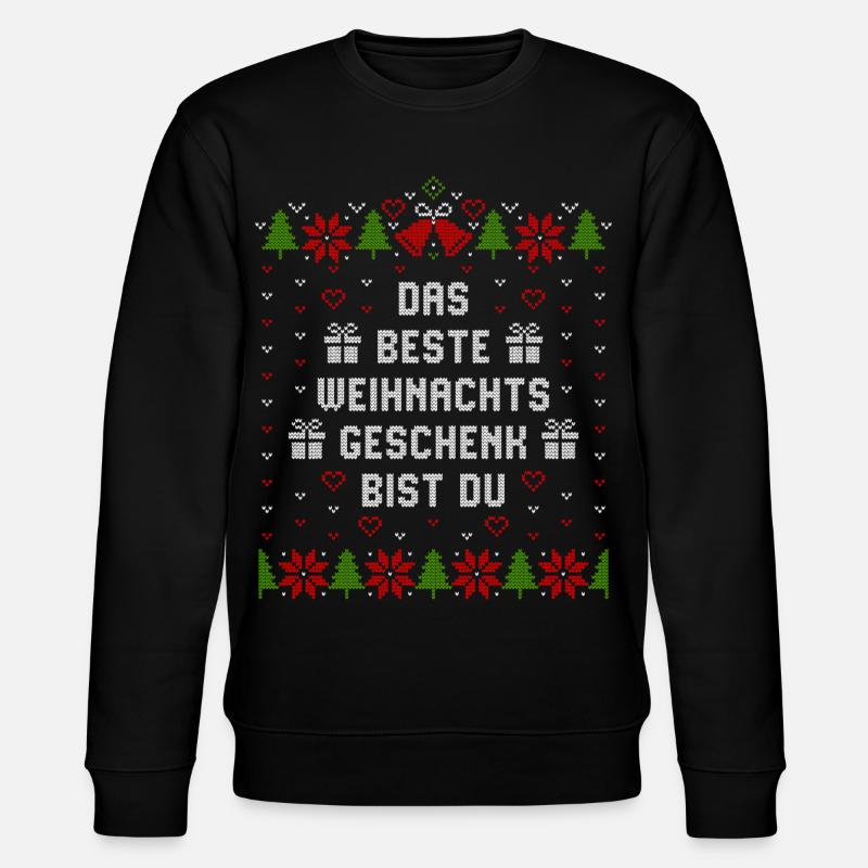 Das beste Weihnachtsgeschenk bist Du - Stanley/Stella Unisex Bio-Sweatshirt CHANGER  - Schwarz