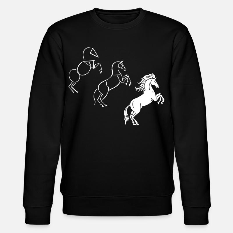 Zeichne mir ein weißes Pferd - Stanley/Stella Unisex Bio-Sweatshirt CHANGER  - Schwarz