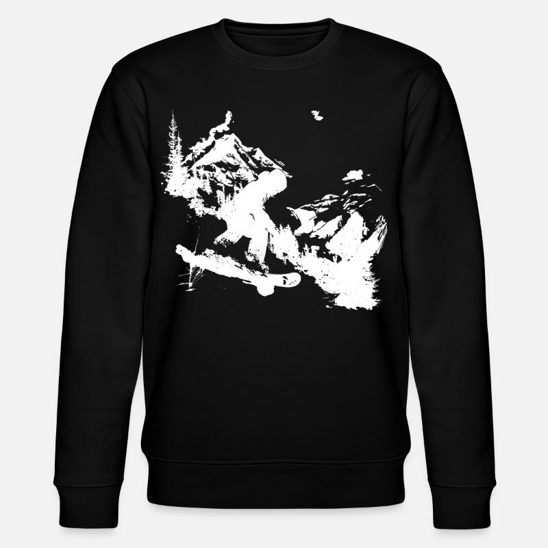 Snowboarding Grafik - Stanley/Stella Unisex Bio-Sweatshirt CHANGER  - Schwarz