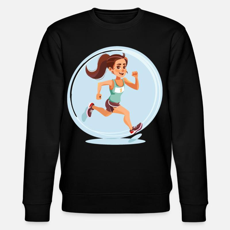 Runner in comic style - Stanley/Stella CHANGER Unisex Organic Sweatshirt - black