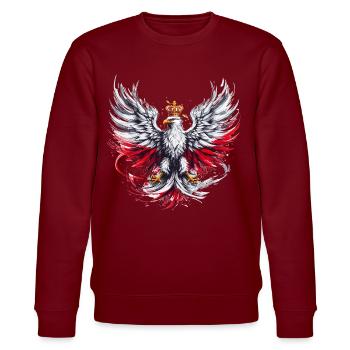 Pologne Polska Polonais Rouge Blanc Aigle Couronne Dorée - Sweat bio CHANGER Stanley/Stella Unisexe - bordeaux - Devant - Nik (191cm) & Marisol (170cm)