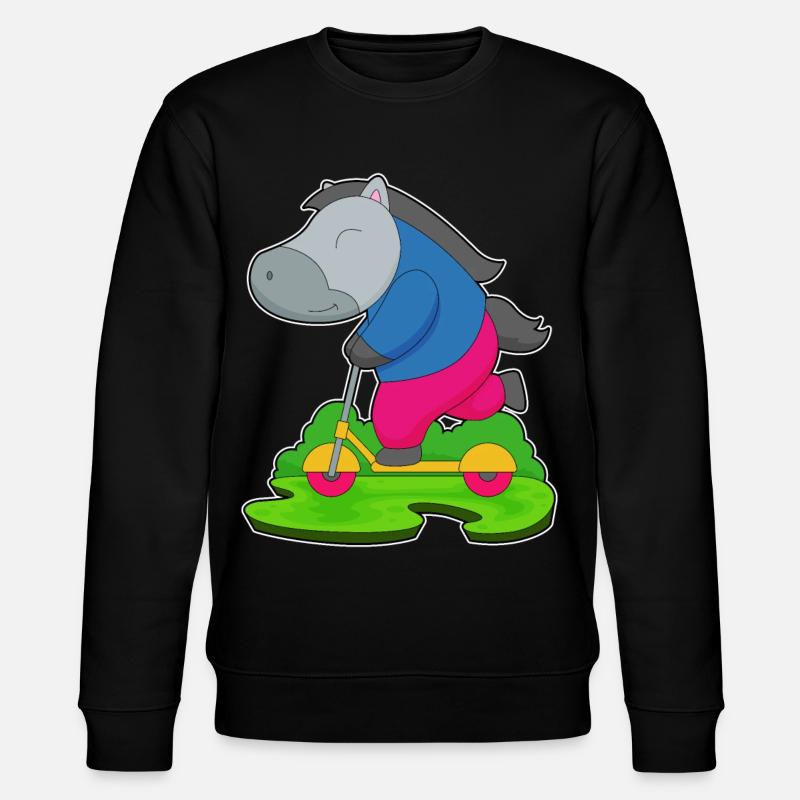 Pferd Roller - Stanley/Stella Unisex Bio-Sweatshirt CHANGER - Schwarz