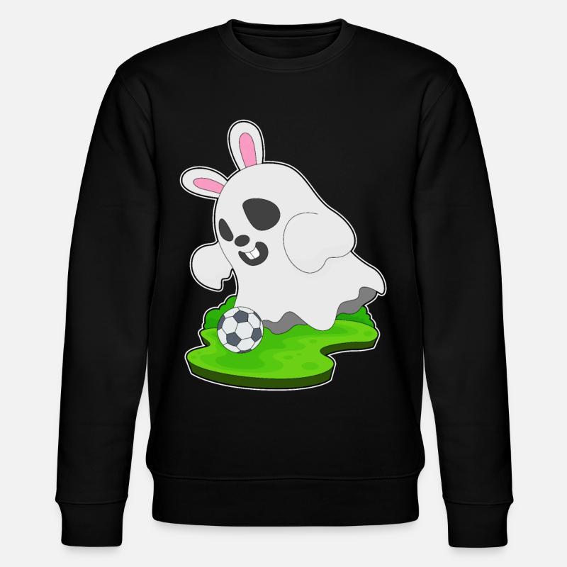 Geist Halloween Fußball - Stanley/Stella Unisex Bio-Sweatshirt CHANGER  - Schwarz