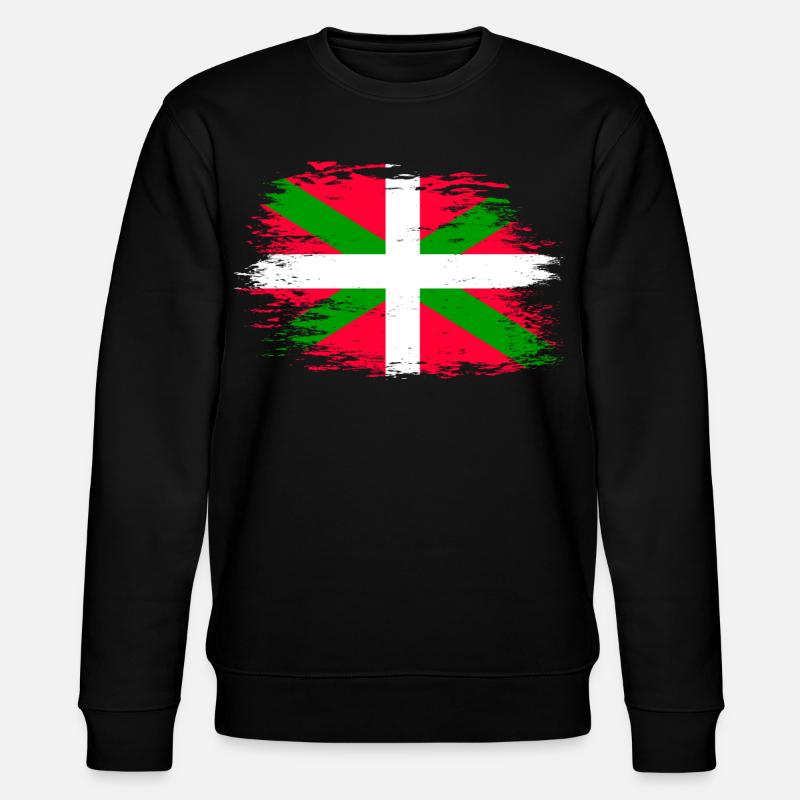 Basque flag used - Stanley/Stella CHANGER Unisex Organic Sweatshirt - black