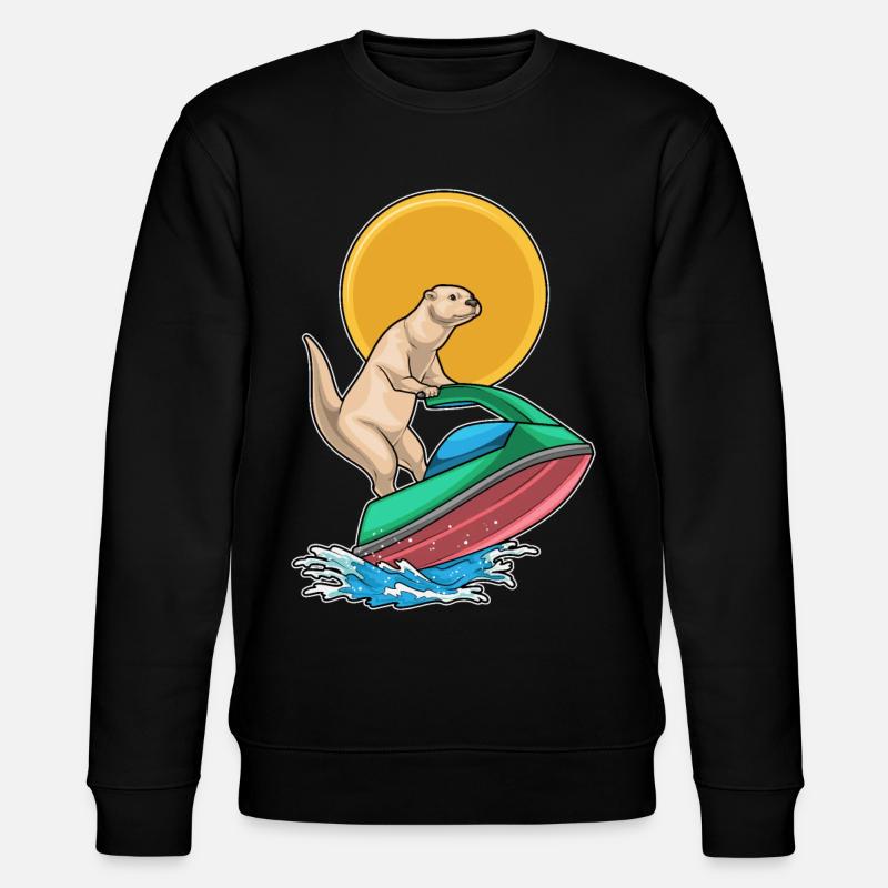 Otter Sommer Jetski - Stanley/Stella Unisex Bio-Sweatshirt CHANGER  - Schwarz