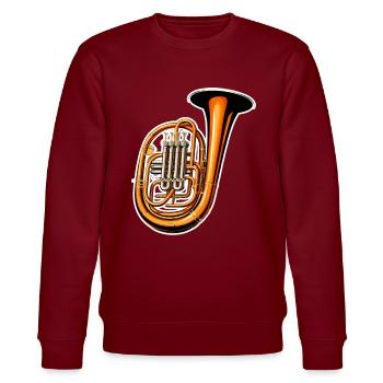 Tuba Grafik - Stanley/Stella Unisex Bio-Sweatshirt CHANGER  - Burgunderrot - Vorne - Nik (191cm) & Marisol (170cm)