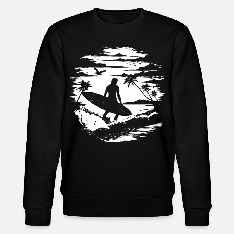 Dessin de surfeur - Sweat bio CHANGER Stanley/Stella Unisexe - noir