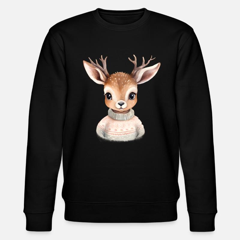 Cerf câlin en pull d’hiver - Sweat bio CHANGER Stanley/Stella Unisexe - noir