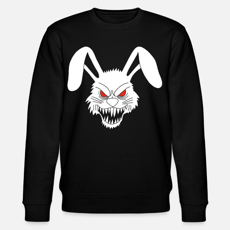 Dämonisches weißes Kaninchen - Stanley/Stella Unisex Bio-Sweatshirt CHANGER  - Schwarz