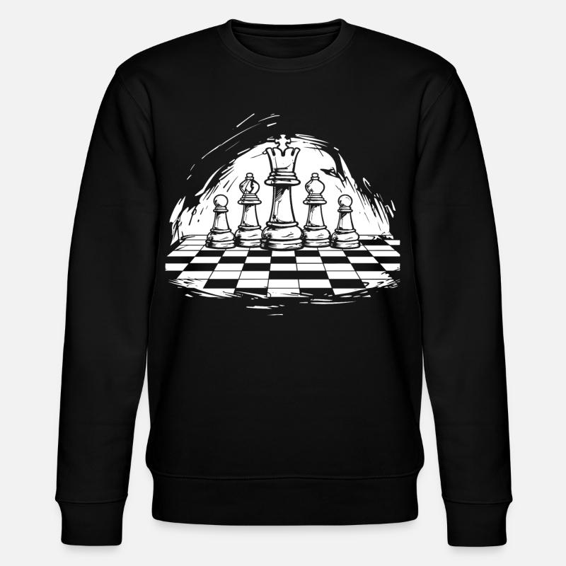Schach Zeichnung - Stanley/Stella Unisex Bio-Sweatshirt CHANGER  - Schwarz