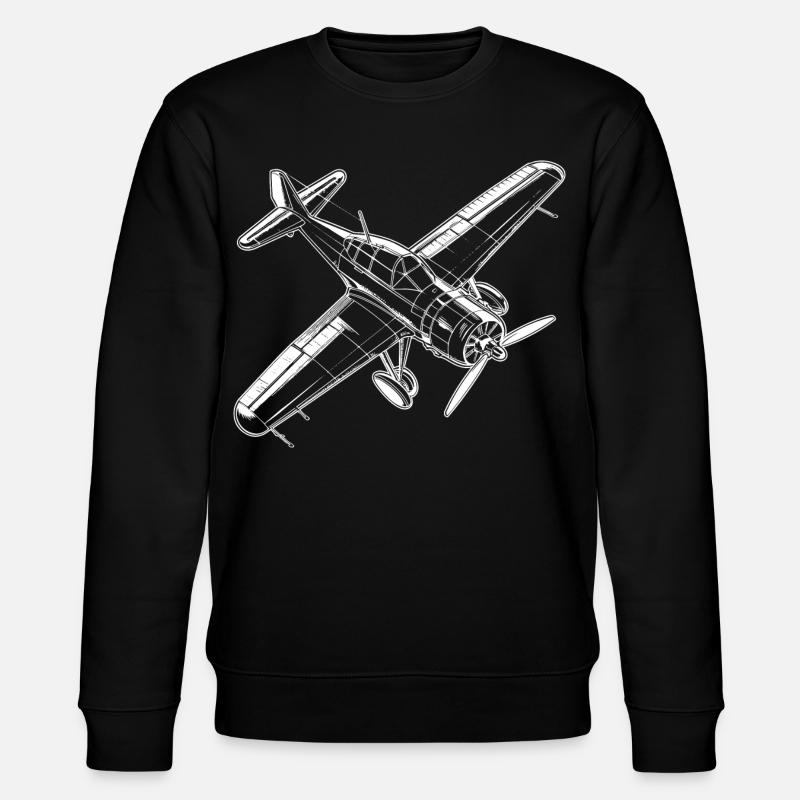 Propellerflugzeug - Stanley/Stella Unisex Bio-Sweatshirt CHANGER  - Schwarz