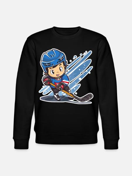 Eishockeyspieler Comic Look - Stanley/Stella CHANGER Unisex Organic Sweatshirt - black