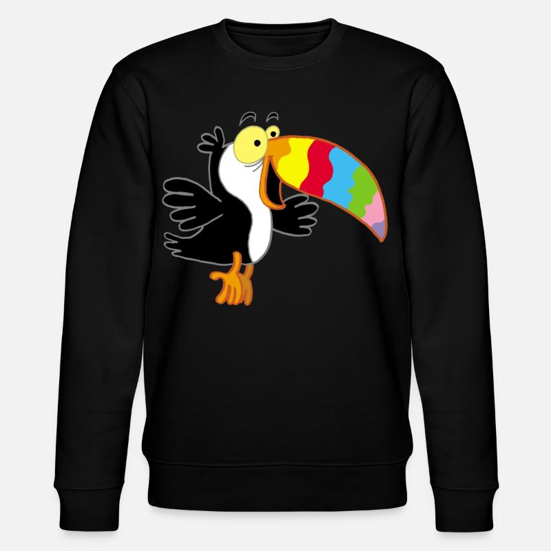 Vogel und mehrfarbiger Schnabel - Stanley/Stella Unisex Bio-Sweatshirt CHANGER  - Schwarz