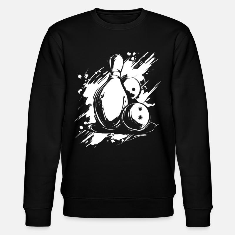 Bowling Grafik - Stanley/Stella Unisex Bio-Sweatshirt CHANGER  - Schwarz