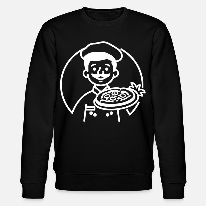 Pizzabäcker Line Art - Stanley/Stella Unisex Bio-Sweatshirt CHANGER  - Schwarz