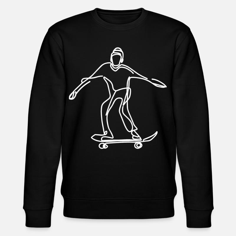 Skateboarder Zeichnung - Stanley/Stella Unisex Bio-Sweatshirt CHANGER  - Schwarz