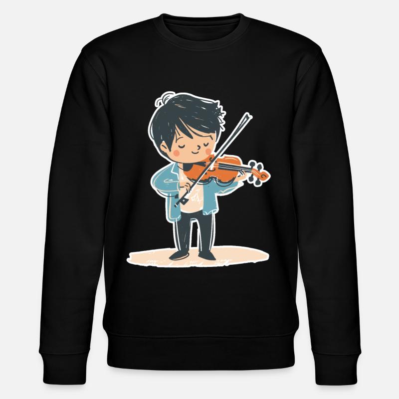 Kleiner Geigenjunge - Stanley/Stella Unisex Bio-Sweatshirt CHANGER  - Schwarz