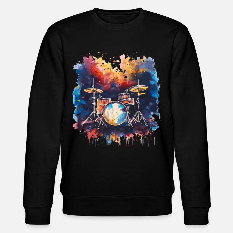 Drums Synthwave - Stanley/Stella CHANGER Unisex Organic Sweatshirt - black