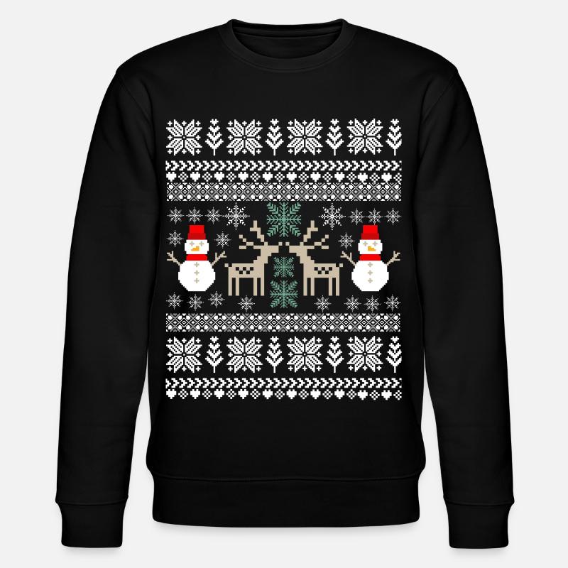 Rétro Noël Pixel - Sweat bio CHANGER Stanley/Stella Unisexe - noir