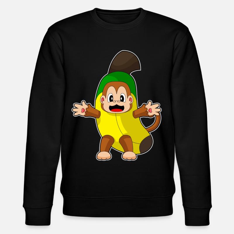 Affe Banane - Stanley/Stella Unisex Bio-Sweatshirt CHANGER  - Schwarz