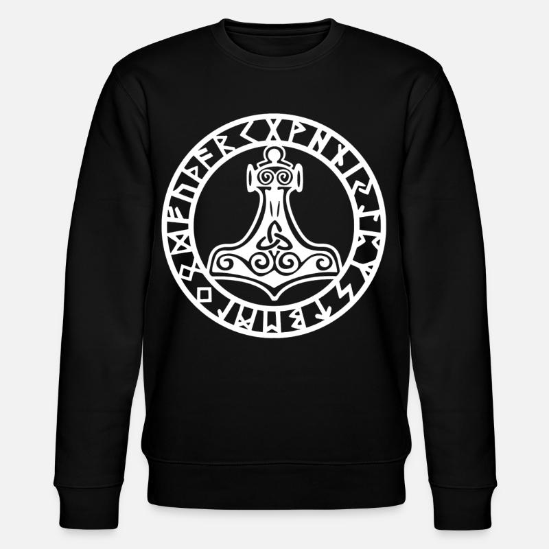 Weißer Wikingerhammer - Stanley/Stella Unisex Bio-Sweatshirt CHANGER  - Schwarz