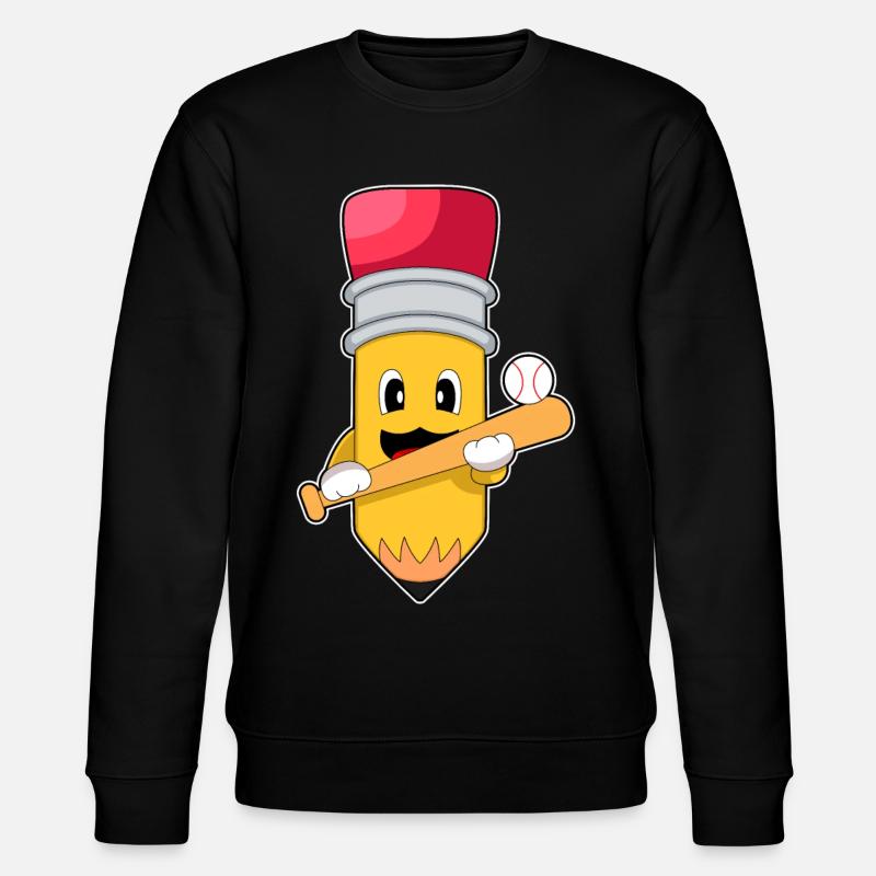 Pencil Baseball Baseball Bat - Stanley/Stella CHANGER Unisex Organic Sweatshirt - black