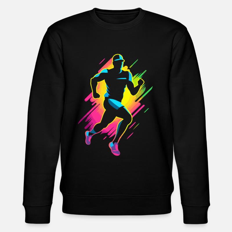 Marathon Runner Comic Look - Stanley/Stella CHANGER Unisex Organic Sweatshirt - black