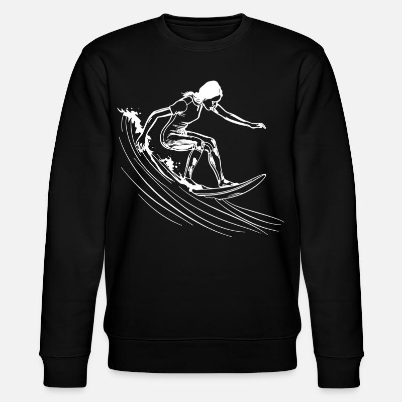 Surfen Mädchen - Stanley/Stella Unisex Bio-Sweatshirt CHANGER - Schwarz