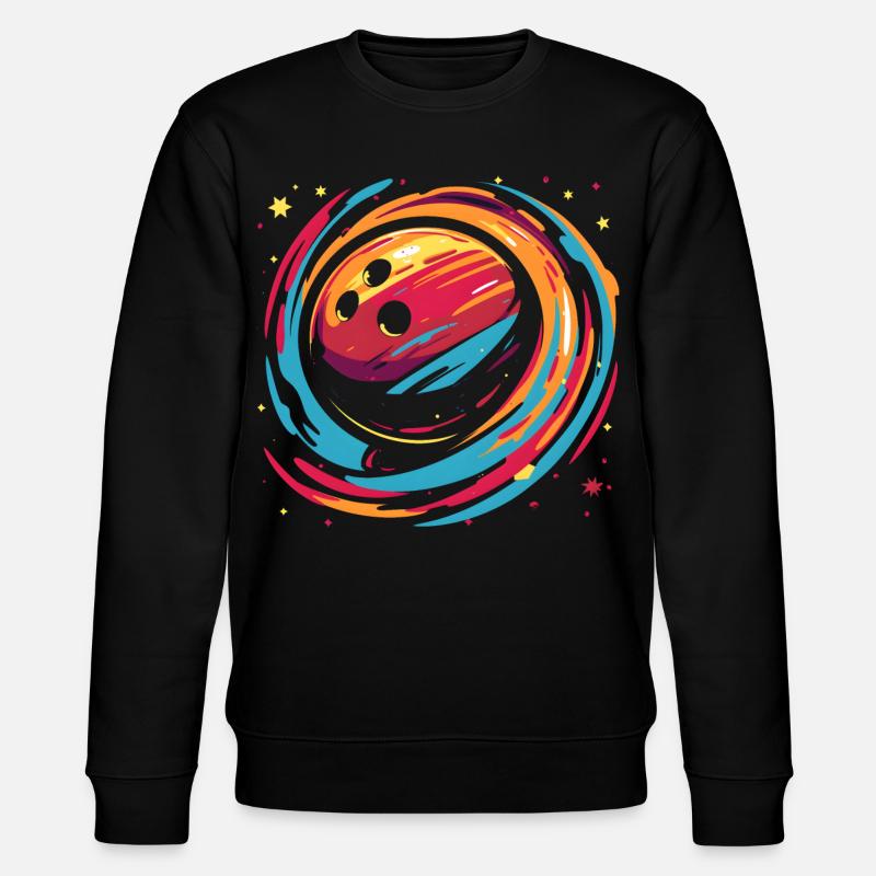 Retro Bowlingkugel - Stanley/Stella Unisex Bio-Sweatshirt CHANGER  - Schwarz