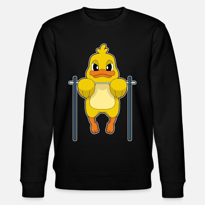 Duck Bodybuilder Pull-ups Bodybuilding - Stanley/Stella CHANGER Unisex Organic Sweatshirt - black
