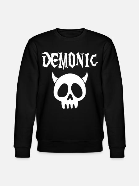 White Demonic Skull - Stanley/Stella CHANGER Unisex Organic Sweatshirt - black