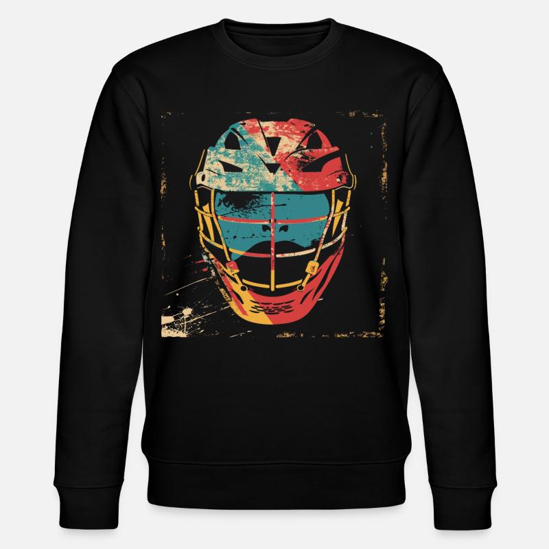 Oldschool Lacrosse Helm - Stanley/Stella Unisex Bio-Sweatshirt CHANGER  - Schwarz
