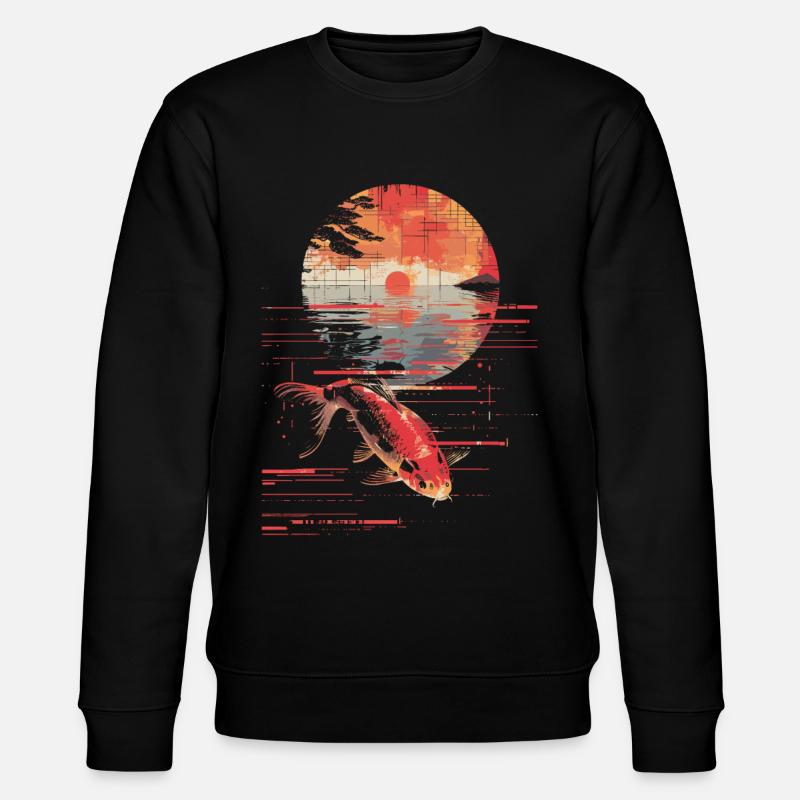 Pêche Synthwave - Sweat bio CHANGER Stanley/Stella Unisexe - noir