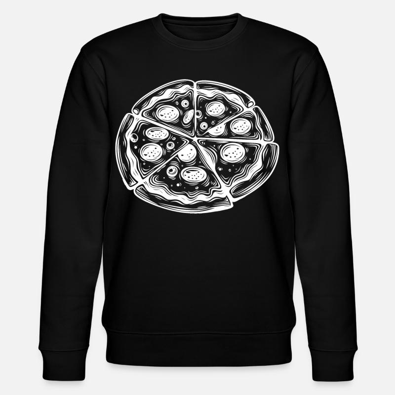 Pizza Zeichnung - Stanley/Stella Unisex Bio-Sweatshirt CHANGER - Schwarz