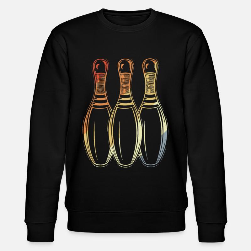 Bowling Retro Look - Stanley/Stella Unisex Bio-Sweatshirt CHANGER  - Schwarz