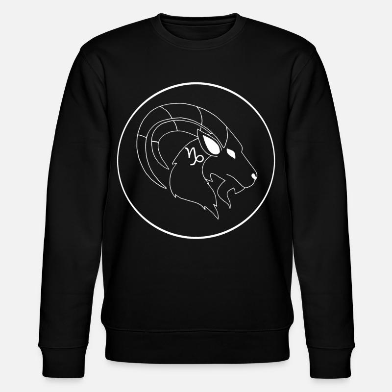 Steinbock Sternzeichen (weiß) - Stanley/Stella Unisex Bio-Sweatshirt CHANGER  - Schwarz