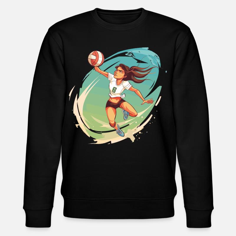 Volleyball Player Comic Style - Stanley/Stella CHANGER Unisex Organic Sweatshirt - black