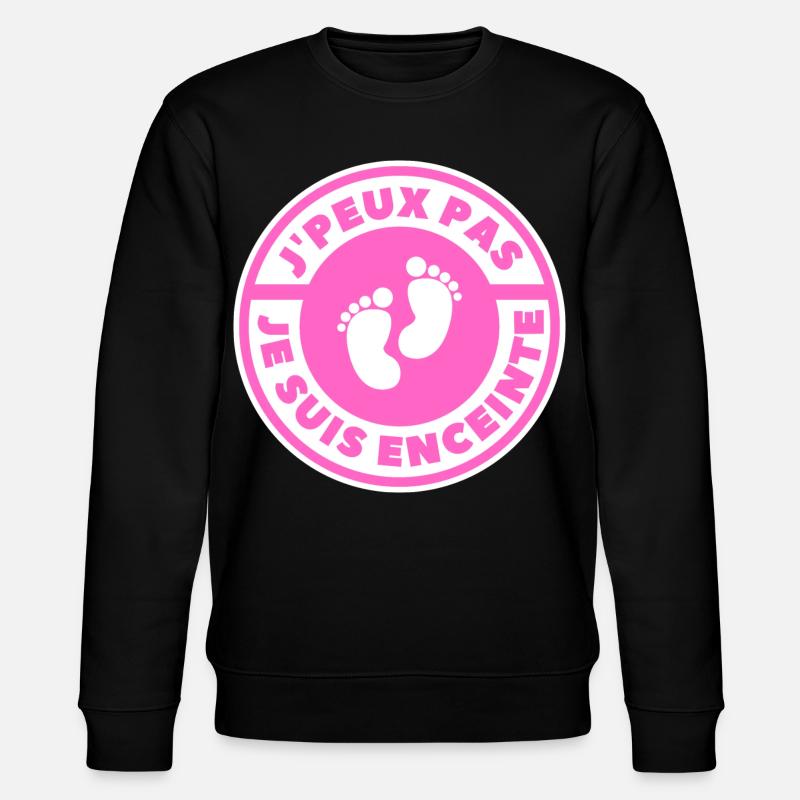 Ich kann nicht, ich bin schwanger - Stanley/Stella Unisex Bio-Sweatshirt CHANGER  - Schwarz
