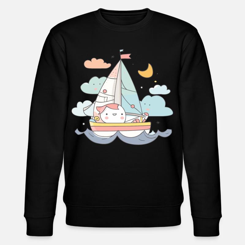 Segeln Comic Stil - Stanley/Stella Unisex Bio-Sweatshirt CHANGER  - Schwarz