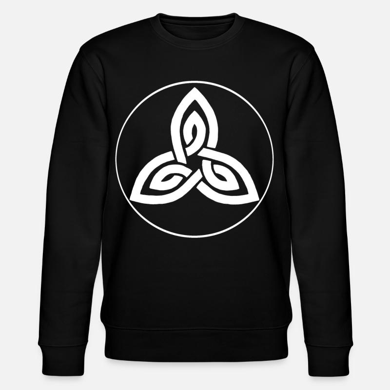 Weiße keltische Blume - Stanley/Stella Unisex Bio-Sweatshirt CHANGER - Schwarz