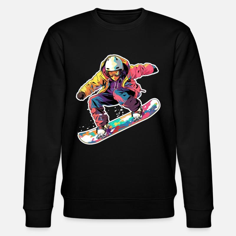look de dessin animé de snowboarder - Sweat bio CHANGER Stanley/Stella Unisexe - noir