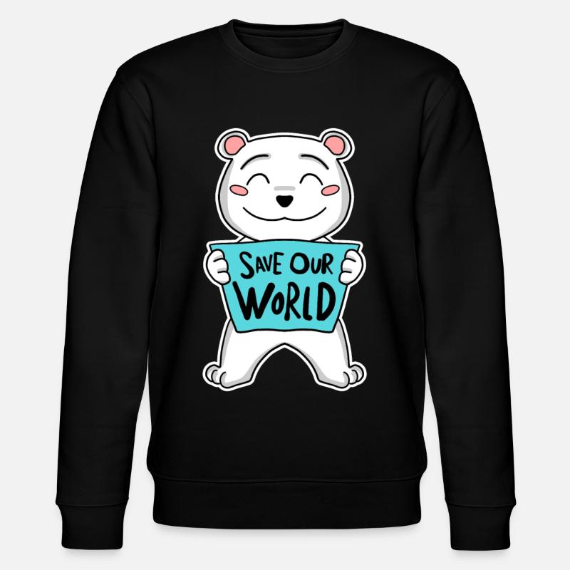 Bär Klima Klimaschutz Schutz - Stanley/Stella Unisex Bio-Sweatshirt CHANGER  - Schwarz