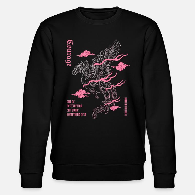 Courage – Phoenix Rebirth Design - Sweat bio CHANGER Stanley/Stella Unisexe - noir
