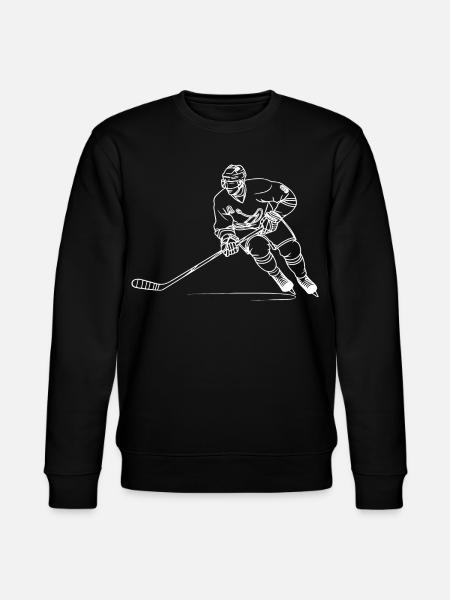 Hockey Player Line Art - Stanley/Stella CHANGER Unisex Organic Sweatshirt - black