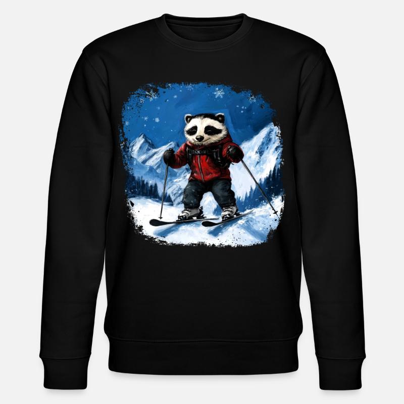 Skifahrer Dachs - Stanley/Stella Unisex Bio-Sweatshirt CHANGER  - Schwarz