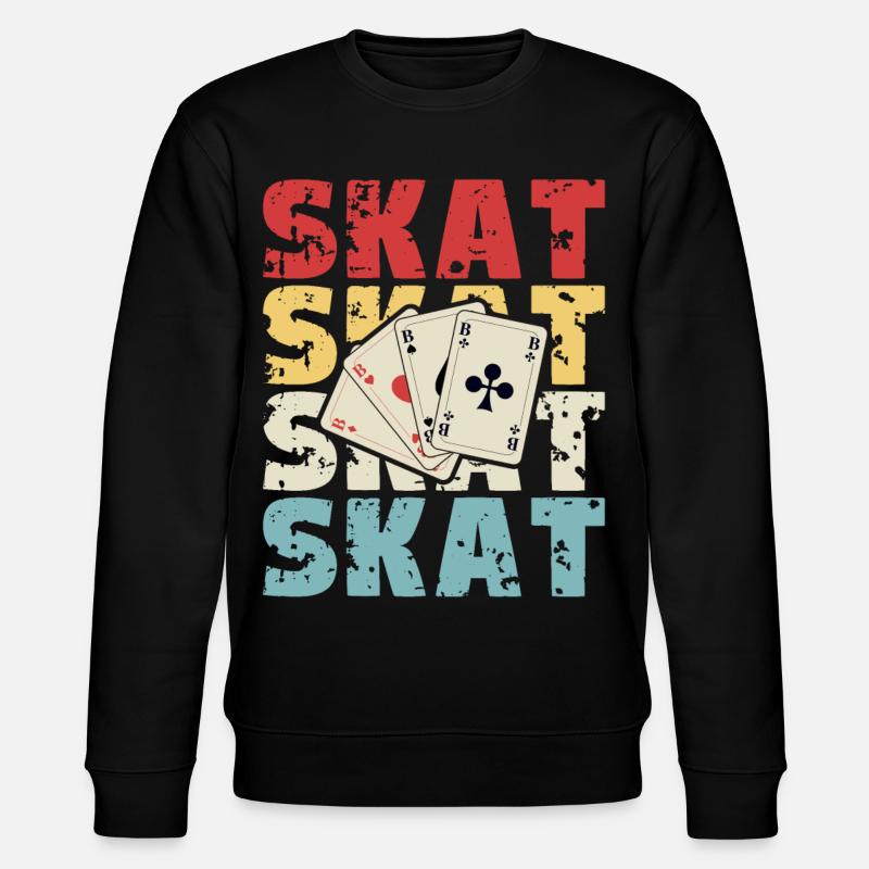 Skat Karten Retro Design - Stanley/Stella Unisex Bio-Sweatshirt CHANGER  - Schwarz