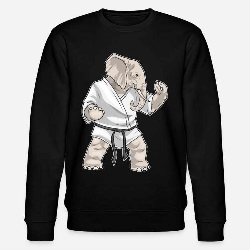 Elefant Karate Kampfsport - Stanley/Stella Unisex Bio-Sweatshirt CHANGER  - Schwarz