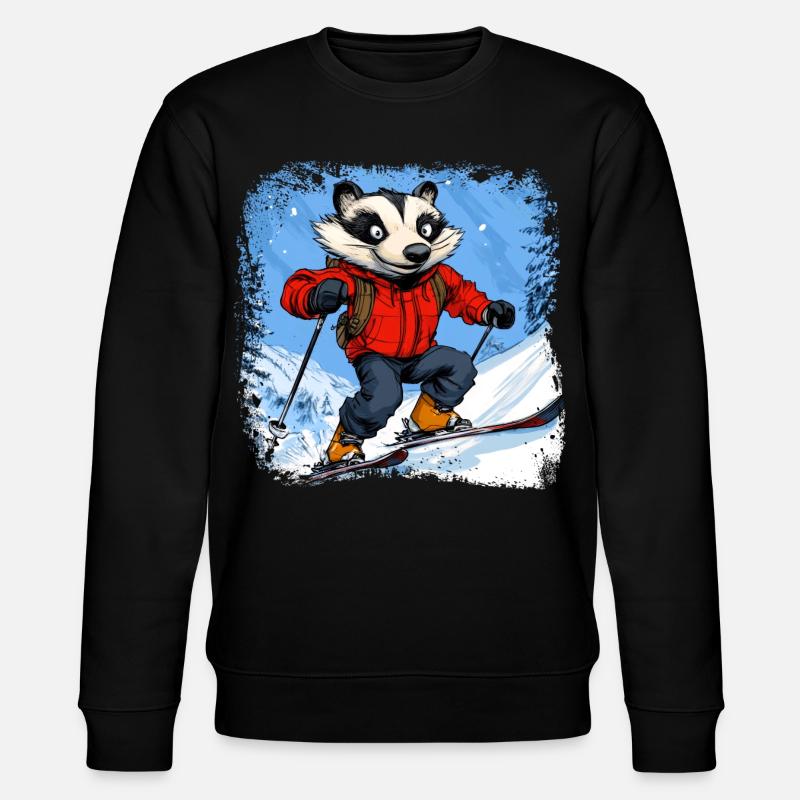 Dachse Ski / Skifahrer Dachs - Stanley/Stella Unisex Bio-Sweatshirt CHANGER  - Schwarz