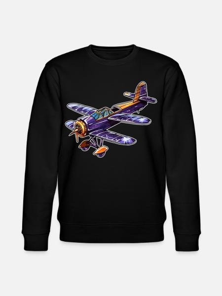 Propeller Plane Comic Look - Stanley/Stella CHANGER Unisex Organic Sweatshirt - black