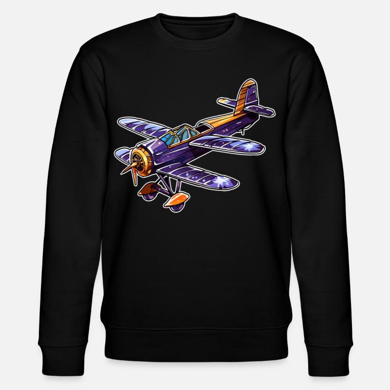 Propeller Plane Comic Look - Stanley/Stella CHANGER Unisex Organic Sweatshirt - black